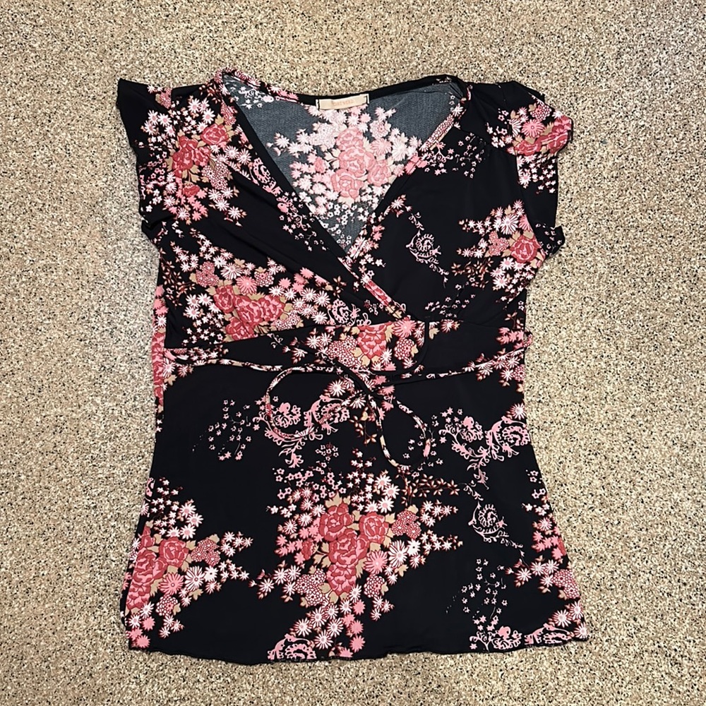 floral tie up blouse